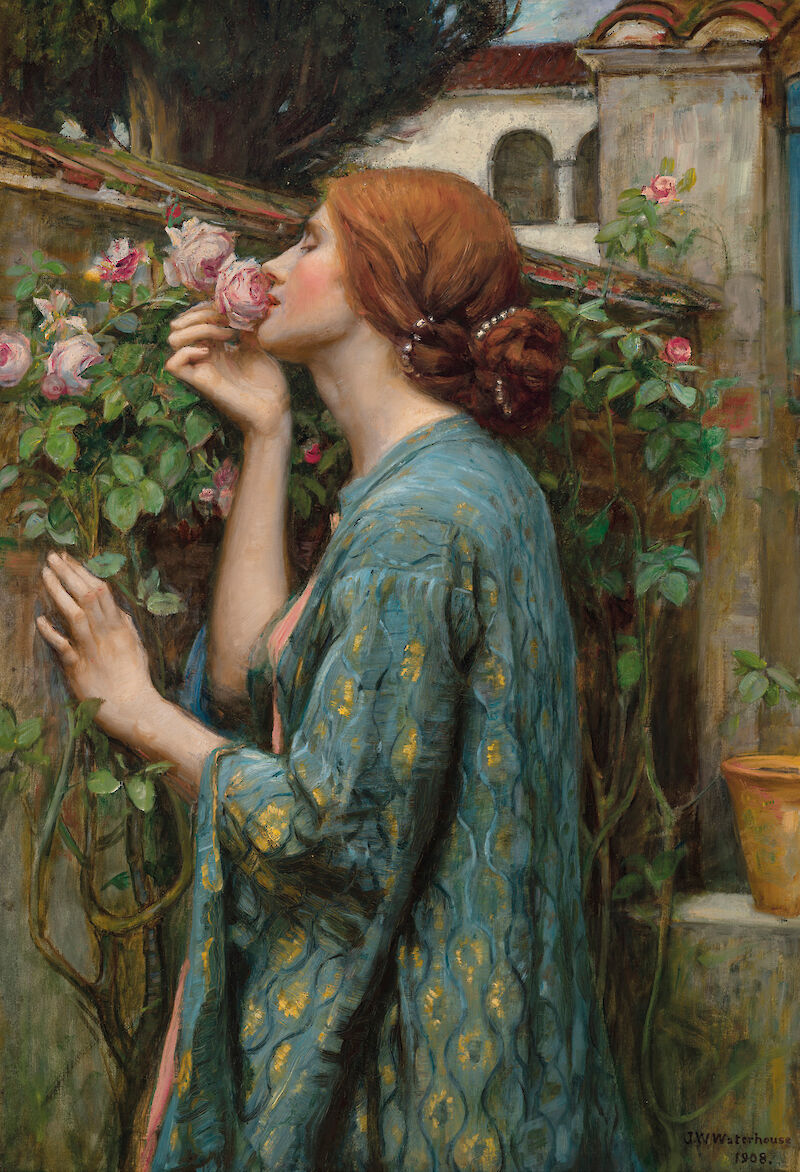 A garden room painted among roses